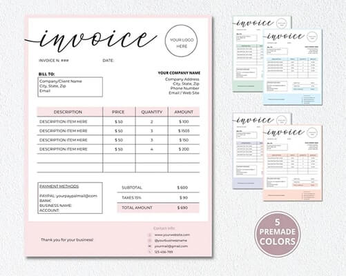 Digital Product - Invoice Templates