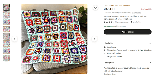 23 Mantas - Multicolored square crochet blanket