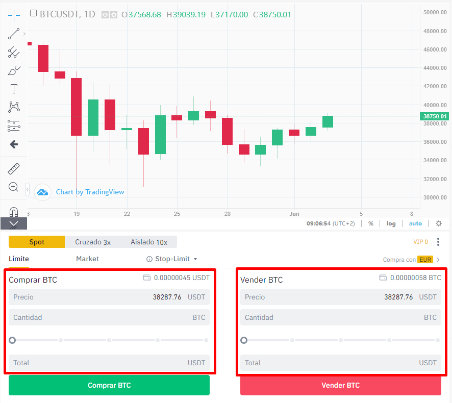 Place orders on Binance to buy cryptocurrencies